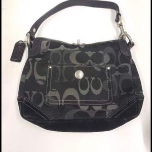 Coach  black/gray signature shoulder bag certified authentic